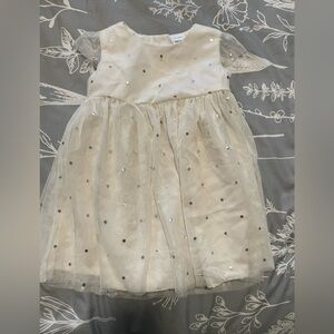 NWOT Carter's Baby Girl White Dress with Silver Accents 9M